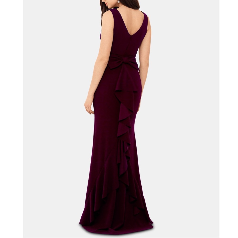 NWT Betsy & Adam Burgundy Sleeveless Mermaid Gown Dress 2 - Picture 2 of 4